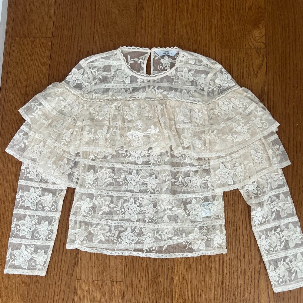 & other stories cream lace blouse